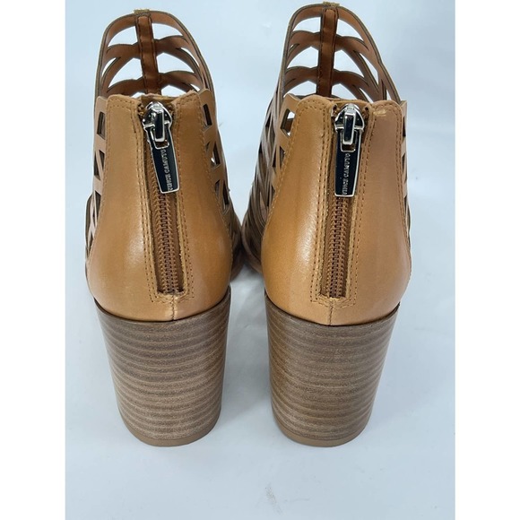 EUC Vince Camuto Kevston Leather Brown Cut Out Heeled Sandal Womens Sz 7.5 - Picture 9 of 13